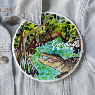 Badge Rond 15,2 Cm Everglades National Park Watercolor