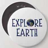 Badge Rond 15,2 Cm Explorer la Terre (Devant & derrière)