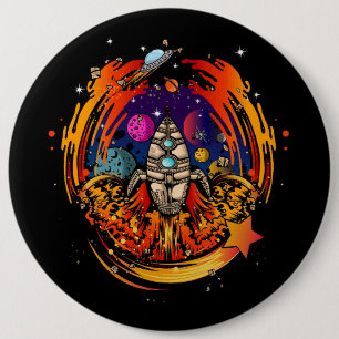 Badge Rond 15,2 Cm Exploser le vaisseau spatial