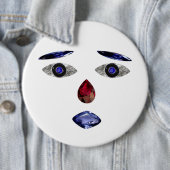 Badge Rond 15,2 Cm Face Button made with Gemstones (En situation)