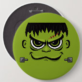 Badge Rond 15,2 Cm Face Frankenstein Halloween (Devant & derrière)