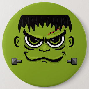 Badge Rond 15,2 Cm Face Frankenstein Halloween