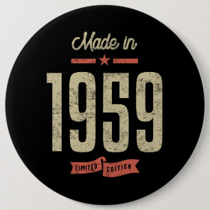 Badge Rond 15,2 Cm Fait En 1959 Cadeau Anniversaire