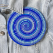 Badge Rond 15,2 Cm Fancy spirale bleue (En situation)