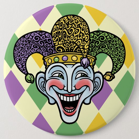 Badge Rond 15,2 Cm Farceur de mardi gras (Devant)