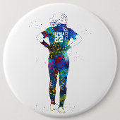 Badge Rond 15,2 Cm Female Softball Player (Devant)