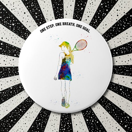 Badge Rond 15,2 Cm Female Tennis Player
