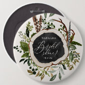 Badge Rond 15,2 Cm Ferme rustique grange douche botanique (Devant & derrière)