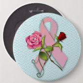 Badge Rond 15,2 Cm Fermeture du survivant du cancer du sein (Devant & derrière)