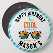 Badge Rond 15,2 Cm Fête d'anniversaire de 2 ans pour Two Cool Boy (Devant & derrière)