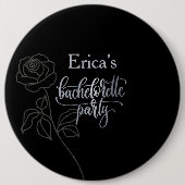 Badge Rond 15,2 Cm Fête de Bachelorette Florale Noire Gothique (Devant)