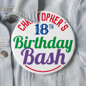 Badge Rond 15,2 Cm Fête de l'âge 18e anniversaire Bouton (En situation)