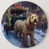 Badge Rond 15,2 Cm Fête de Noël de Wheaten Terrier (Devant)
