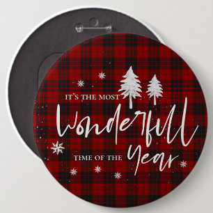 Badge Rond 15,2 Cm Fête de Noël merveilleuse époque de l'année carrea