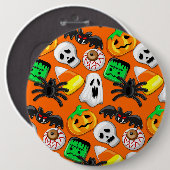 Badge Rond 15,2 Cm Fête des Candies Éffrayantes d'Halloween (Devant & derrière)