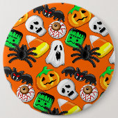 Badge Rond 15,2 Cm Fête des Candies Éffrayantes d'Halloween (Devant)