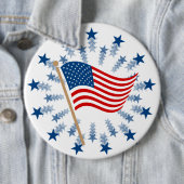 Badge Rond 15,2 Cm Feu d'artifice Drapeau Américain 4 juillet (En situation)