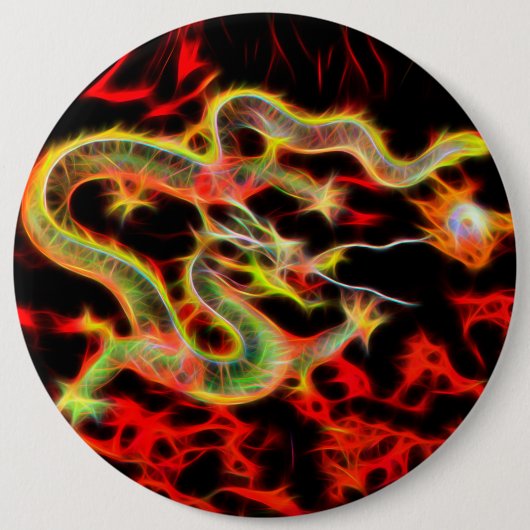 Badge Rond 15,2 Cm Feu de dragon sur Lucky Energy (Devant)