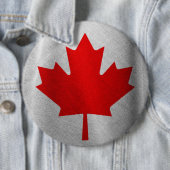 Badge Rond 15,2 Cm Feuille de Érable Rouge (En situation)