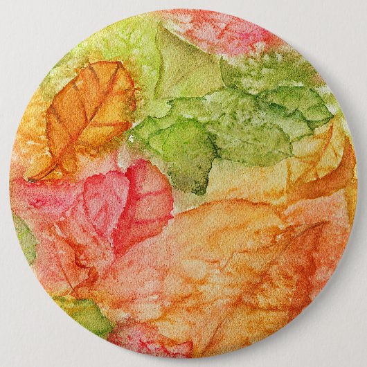 Badge Rond 15,2 Cm Feuilles d'automne (Devant)