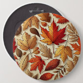 Badge Rond 15,2 Cm feuilles d'automne classiques (Devant & derrière)