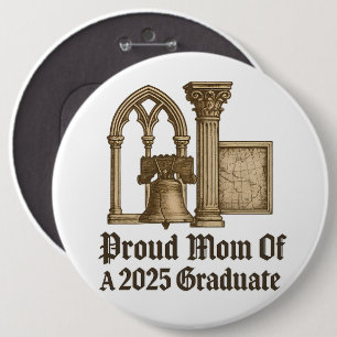 Badge Rond 15,2 Cm Fier Maman de l'Euro Classic 2025 Style d'histoire