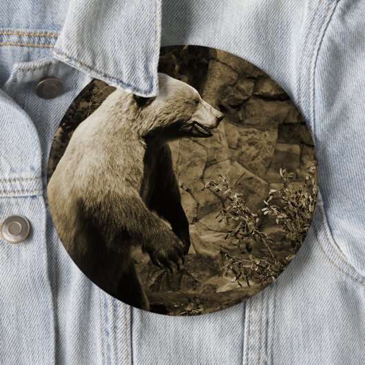 Badge Rond 15,2 Cm Fière Ours (En situation)