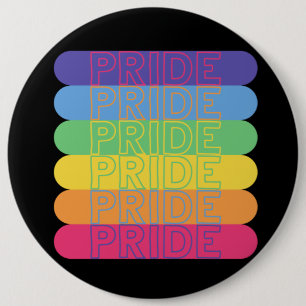Badge Rond 15,2 Cm Fierté dans les couleurs arc-en-ciel