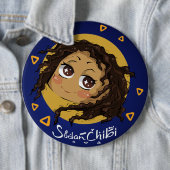 Badge Rond 15,2 Cm fille Chibi (En situation)