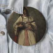 Badge Rond 15,2 Cm Fille gitane avec la mandoline (En situation)