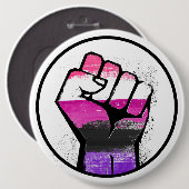 BADGE ROND 15,2 CM FIST DE GENDERFLUIDE (Devant & derrière)