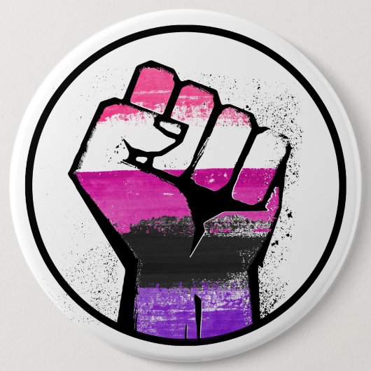 BADGE ROND 15,2 CM FIST DE GENDERFLUIDE (Devant)