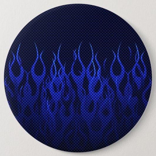 Badge Rond 15,2 Cm Flammes Blue Racing sur impression de fibre de car (Devant)