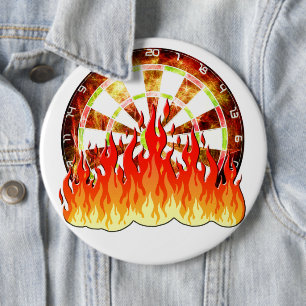 Badge Rond 15,2 Cm Flammes de tableau noir flamme Art Design