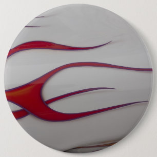 Badge Rond 15,2 Cm flammes oranges de hotrod sur le blanc