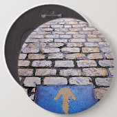 Badge Rond 15,2 Cm Flèche jaune (Devant & derrière)