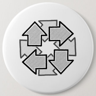 Badge Rond 15,2 Cm Flèches dans le sens des aiguilles d'une montre Va