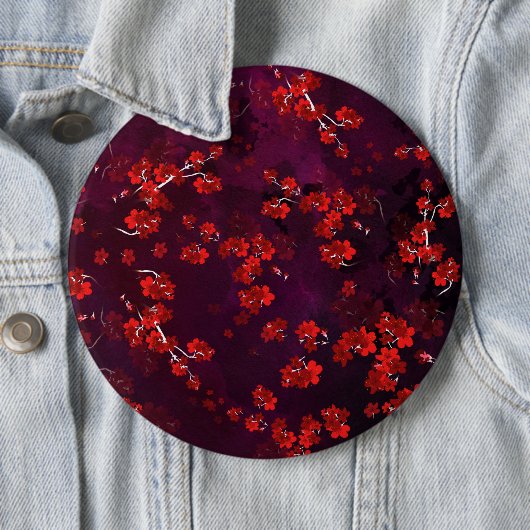 Badge Rond 15,2 Cm Fleur cerise 3 (En situation)
