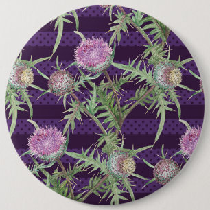 Badge Rond 15,2 Cm Fleur de chardon violet