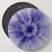 Badge Rond 15,2 Cm Fleur en bleu (Devant & derrière)