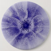 Badge Rond 15,2 Cm Fleur en bleu (Devant)