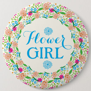 Badge Rond 15,2 Cm Fleur Fille Colorée Fleur Été Wreath 2