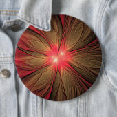 Badge Rond 15,2 Cm Fleur fractale de fansy rouge (En situation)