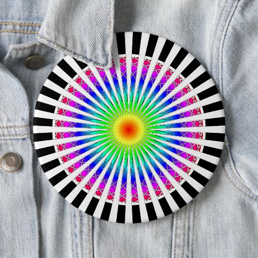 Badge Rond 15,2 Cm Fleur hypnotique (En situation)