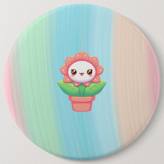 Badge Rond 15,2 Cm Fleur mignonne, capricieuse en pot (Devant)