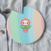 Badge Rond 15,2 Cm Fleur mignonne, capricieuse en pot (En situation)