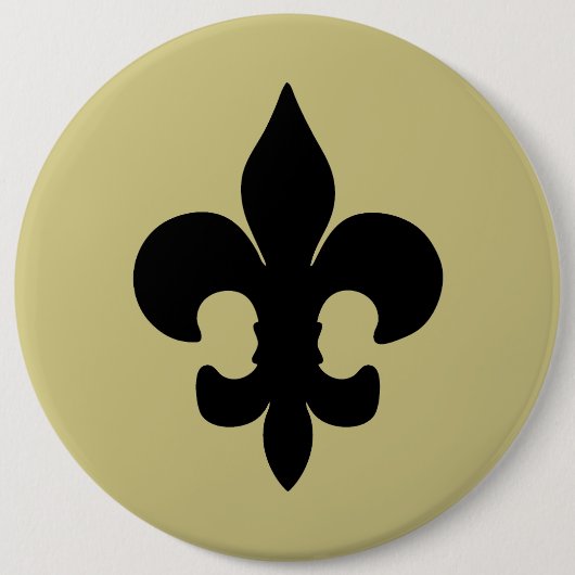 Badge Rond 15,2 Cm Fleur noir superbe de lis (Devant)