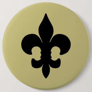Badge Rond 15,2 Cm Fleur noir superbe de lis