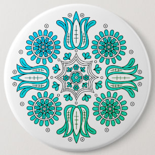 Badge Rond 15,2 Cm Fleur Ombre Abstraite