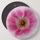 Badge Rond 15,2 Cm fleur rose (Devant & derrière)